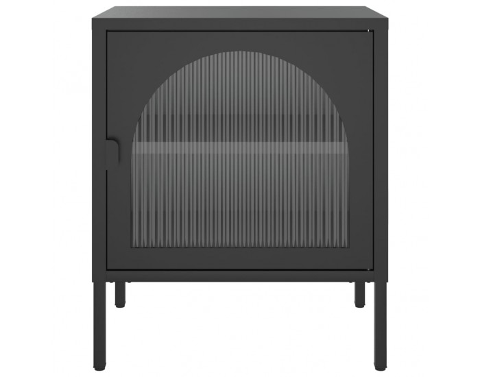 Sonata H Нощни шкафчета 2 бр черни 50x35x60 см стъкло и стомана