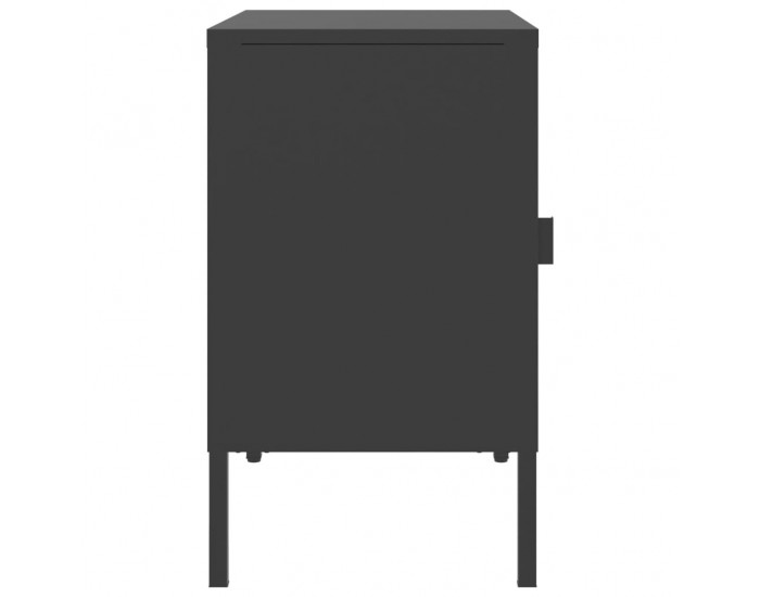 Sonata H Нощни шкафчета 2 бр черни 50x35x60 см стъкло и стомана