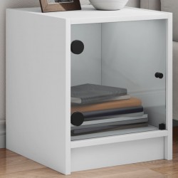 Sonata H Нощни шкафчета със стъклени врати 2 бр бяло 35x37x42 см - Noptiere