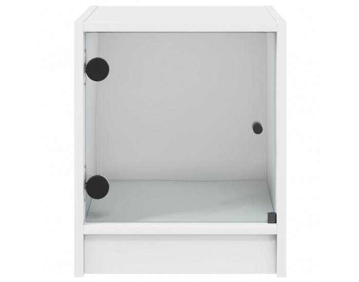 Sonata H Нощни шкафчета със стъклени врати 2 бр бяло 35x37x42 см
