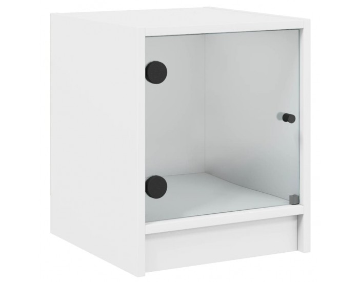 Sonata H Нощни шкафчета със стъклени врати 2 бр бяло 35x37x42 см