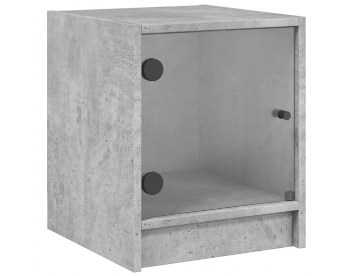 Sonata H Нощни шкафчета със стъклени врати 2 бр бетонно сиво 35x37x42 см