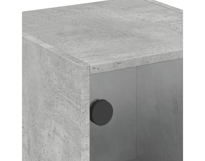 Sonata H Нощни шкафчета със стъклени врати 2 бр бетонно сиво 35x37x42 см