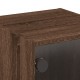 Sonata H Нощни шкафчета със стъклени врати 2 бр кафяв дъб 35x37x35 см
