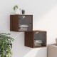 Sonata H Нощни шкафчета със стъклени врати 2 бр кафяв дъб 35x37x35 см