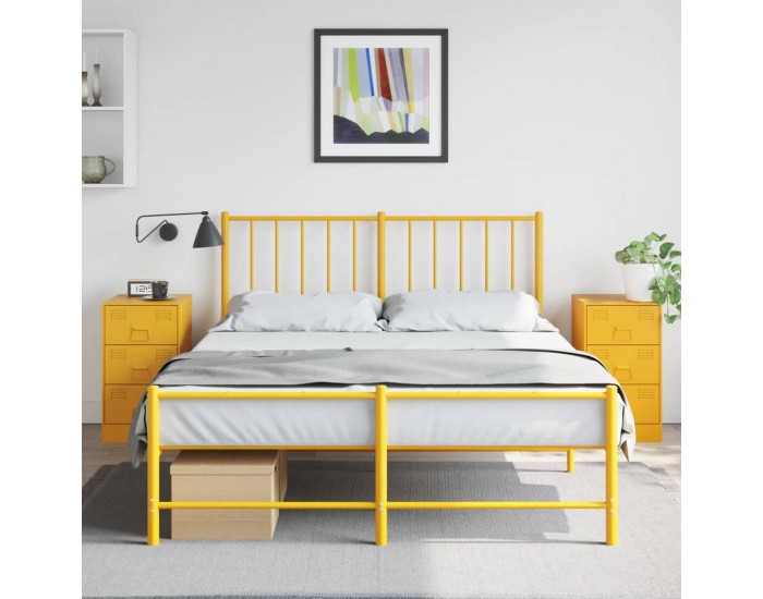 Sonata H Нощни шкафчета 2 бр горчица жълто 34,5x39x62 см стомана
