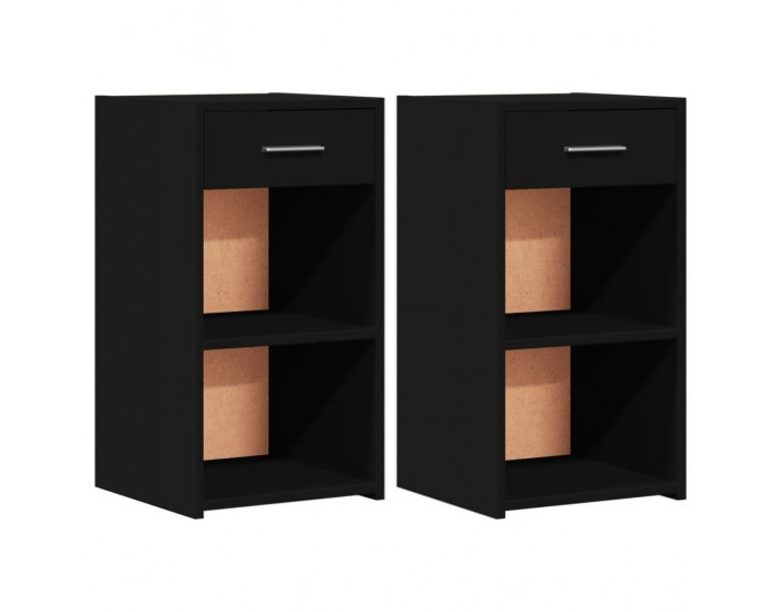 Sonata H Нощни шкафчета 2 бр черни 35x34x65 см инженерно дърво