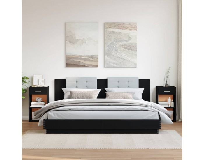 Sonata H Нощни шкафчета 2 бр черни 35x34x65 см инженерно дърво