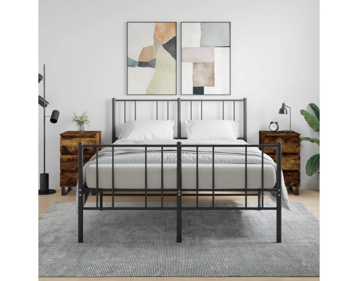 Sonata H Нощни шкафчета 2 бр опушен дъб 40x35x69 см инженерно дърво