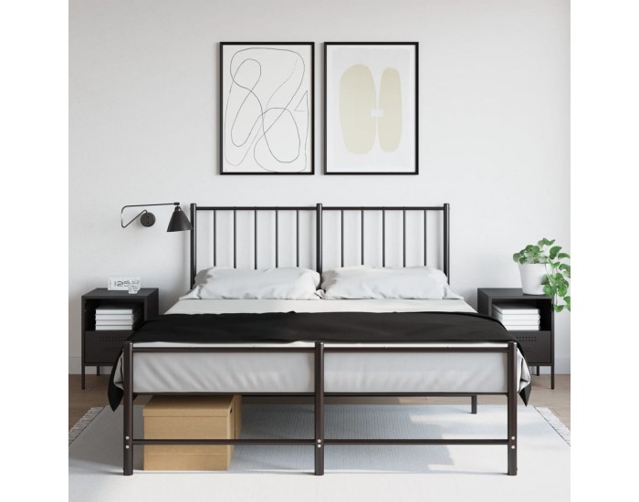 Sonata H Нощно шкафче 2 бр черно 36x39x50,5 см стомана