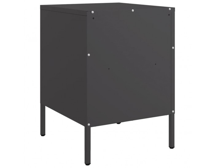 Sonata H Нощно шкафче 2 бр черно 36x39x50,5 см стомана