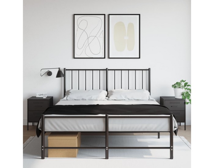 Sonata H Нощно шкафче 2 бр черно 36x39x50,5 см стомана