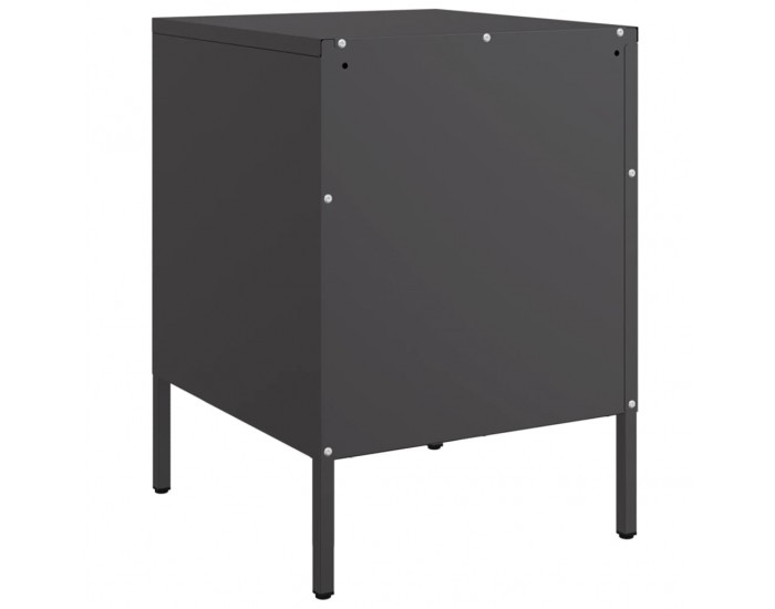 Sonata H Нощно шкафче 2 бр черно 36x39x50,5 см стомана