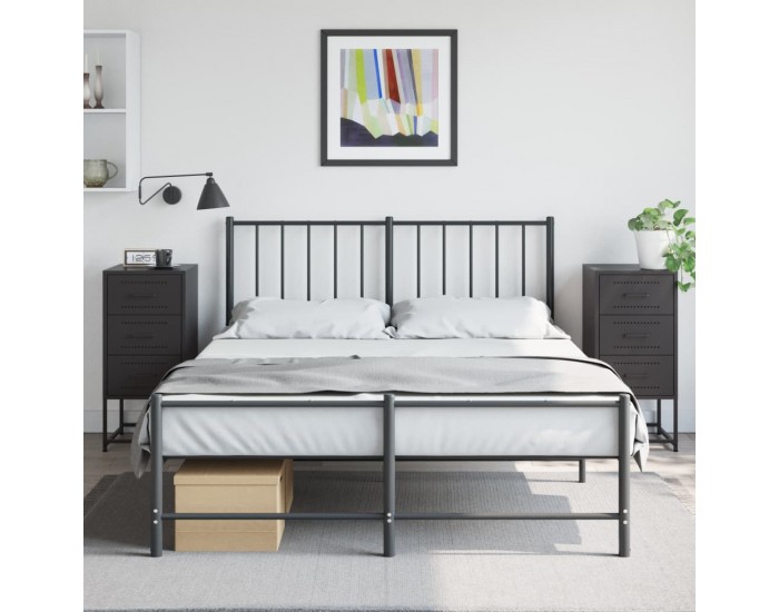 Sonata H Нощни шкафчета 2 бр черен 36x39x78 см стомана