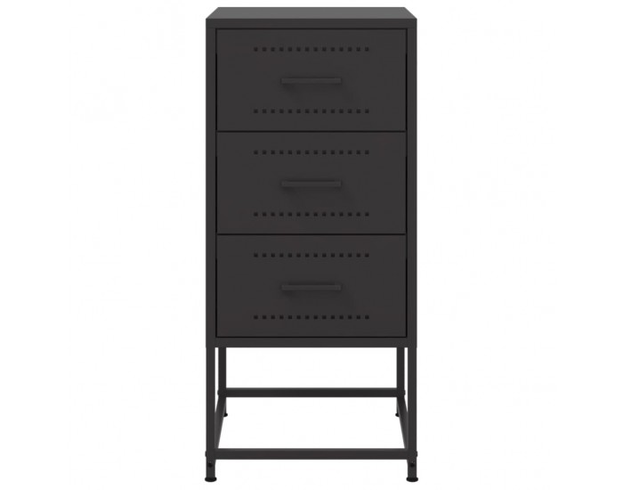 Sonata H Нощни шкафчета 2 бр черен 36x39x78 см стомана