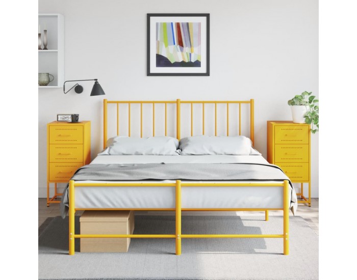 Sonata H Нощни шкафчета 2 бр горчица жълто 36x39x78 см стомана