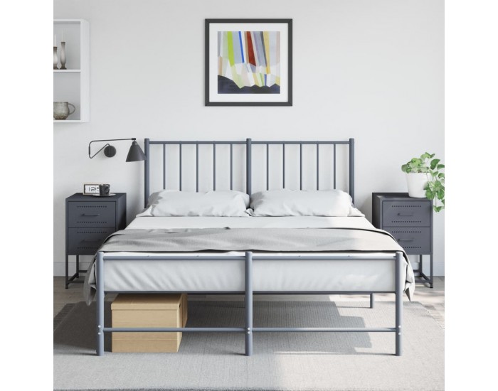 Sonata H Нощни шкафчета 2 бр антрацит 36x39x60,5 см стомана