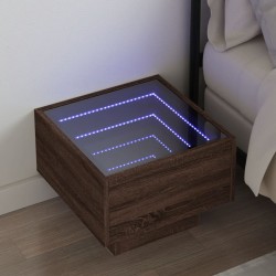 Sonata H Нощна масичка с Infinity LED, кафяв дъб, 40x40x30 см - Noptiere