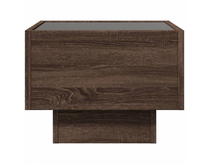 Sonata H Нощна масичка с Infinity LED, кафяв дъб, 40x40x30 см