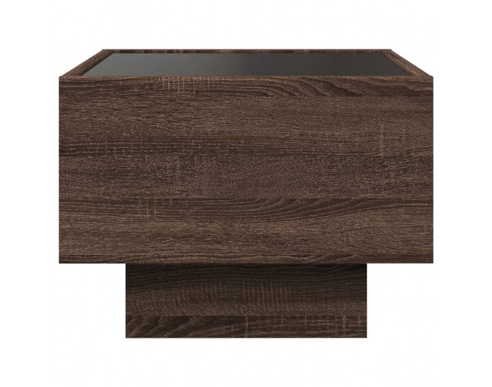 Sonata H Нощна масичка с Infinity LED, кафяв дъб, 40x40x30 см