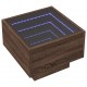 Sonata H Нощна масичка с Infinity LED, кафяв дъб, 40x40x30 см