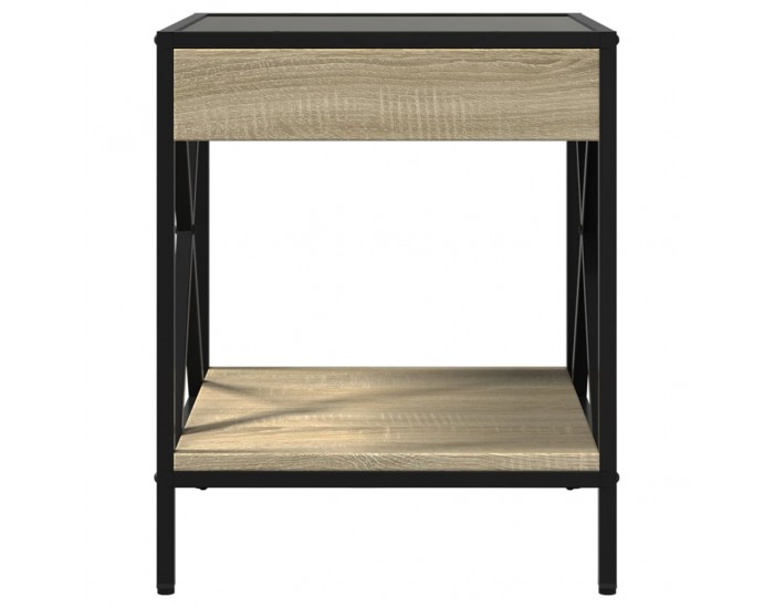 Sonata H Нощна масичка с Infinity LED, дъб сонома, 40x40x49 см
