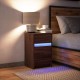 Sonata H Нощно шкафче с LED осветление, кафяв дъб, инженерно дърво