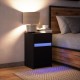Sonata H Нощно шкафче с LED осветление, черно, инженерно дърво