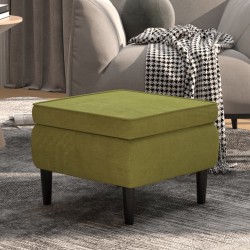 Sonata H Табуретка с дървени крака, светлозелена, кадифе - Taburete
