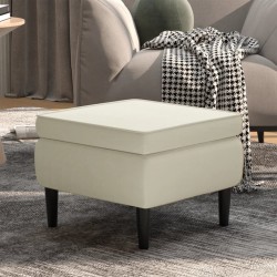 Sonata H Табуретка с дървени крака, кремава, кадифе - Taburete