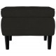 Sonata H Фотьойл Wingback с табуретка, черен, кадифе
