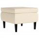Sonata H Фотьойл Wingback с табуретка, кремав, кадифе