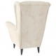 Sonata H Фотьойл Wingback с табуретка, кремав, кадифе