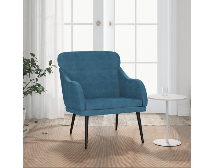 Sonata H Кресло, синьо, 63x76x80 см, кадифе