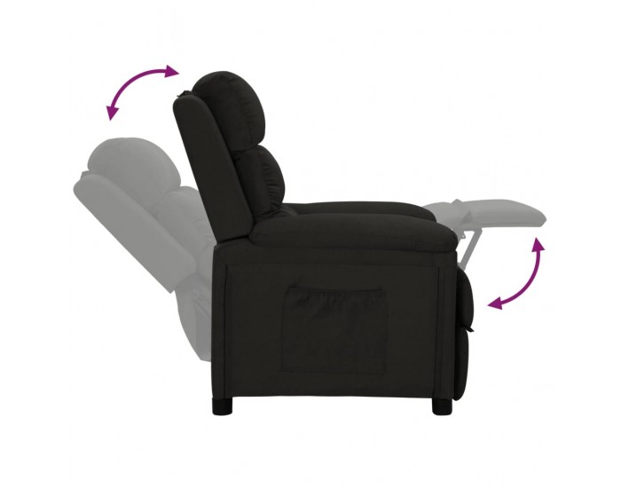Sonata Fotoliu rabatabil, negru, material textil