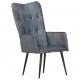 Sonata H Wingback стол, сив, естествена кожа