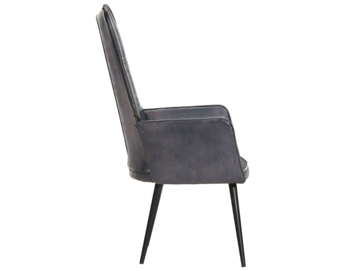 Sonata H Wingback стол, сив, естествена кожа