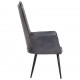 Sonata H Wingback стол, сив, естествена кожа