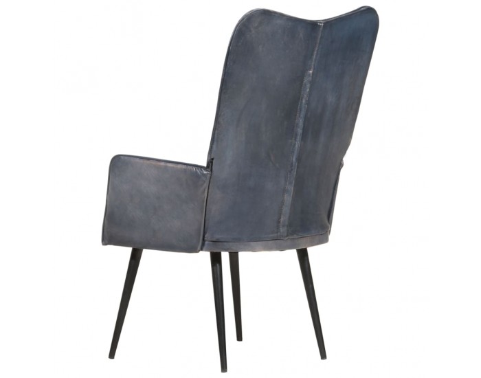Sonata H Wingback стол, сив, естествена кожа