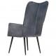 Sonata H Wingback стол, сив, естествена кожа