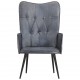Sonata H Wingback стол, сив, естествена кожа