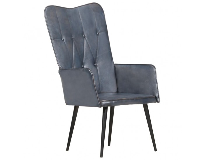 Sonata H Wingback стол, сив, естествена кожа