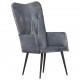 Sonata H Wingback стол, сив, естествена кожа