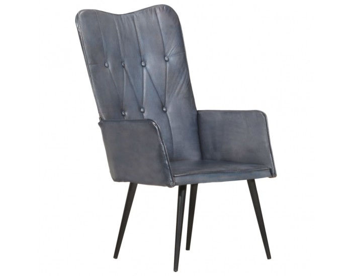 Sonata H Wingback стол, сив, естествена кожа