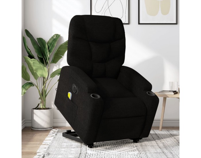 Sonata Fotoliu electric de masaj rabatabil cu ridicare, negru, textil
