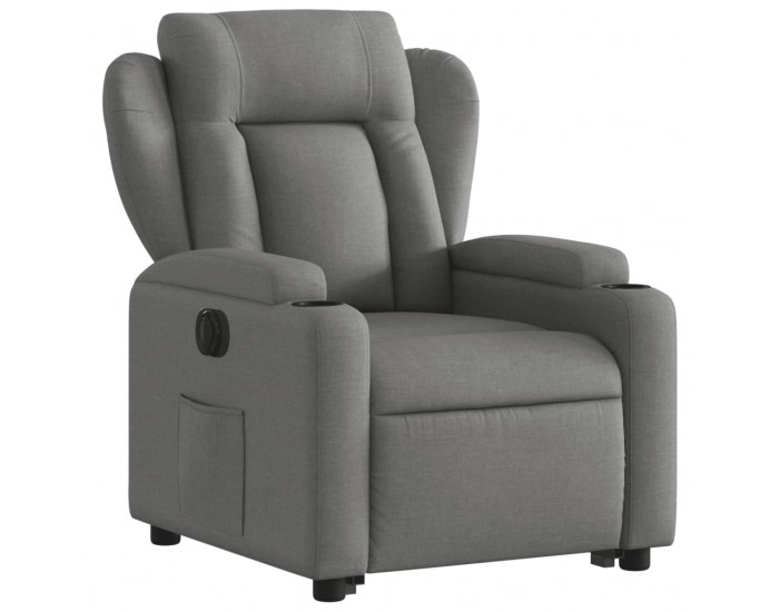 Sonata Fotoliu electric rabatabil cu ridicare, gri închis, textil
