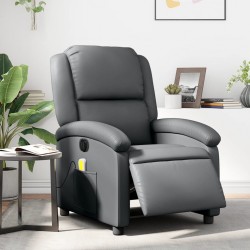 Sonata H Електрически масажен реклайнер стол, сив, изкуствена кожа - Fotolii