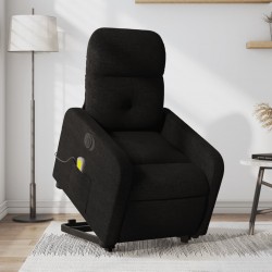 Sonata H Електрически изправящ масажен реклайнер стол черен текстил - Mobilier tapițat