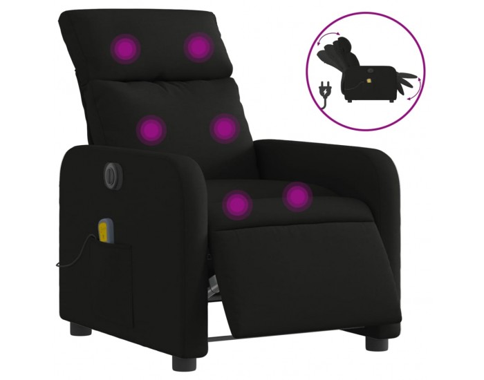 Sonata Fotoliu electric de masaj rabatabil, negru, textil