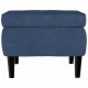 Sonata H Фотьойл Wingback с табуретка, син, кадифе